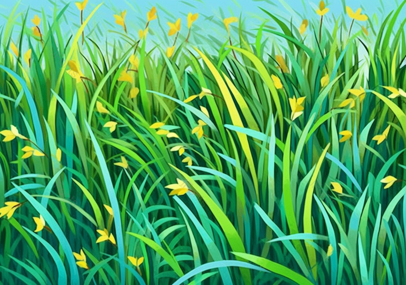 唯美夏天绿色草地小黄花植物背景元素插画手绘,插画/手绘图,插画/手绘图库,插画/手绘图下载,插画/手绘
